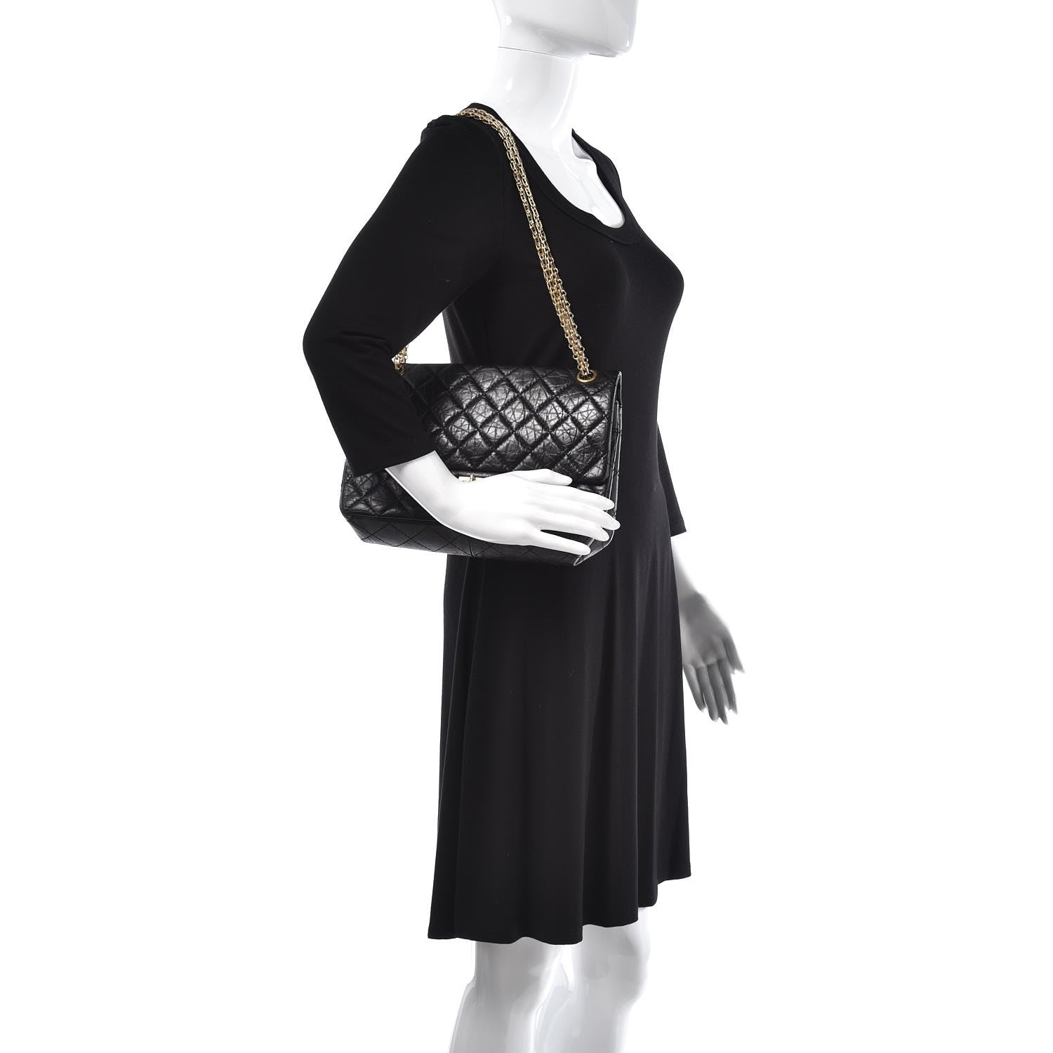 Chanel Aged Calfskin Quilted 2.55 Reissue 226 Flap Black 2 of 11