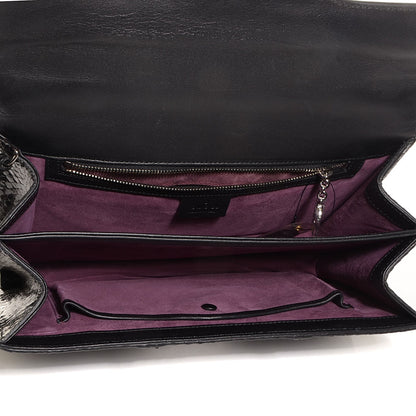 Gucci Python Small Lady Lock Briefcase Clutch Black 6 of 10