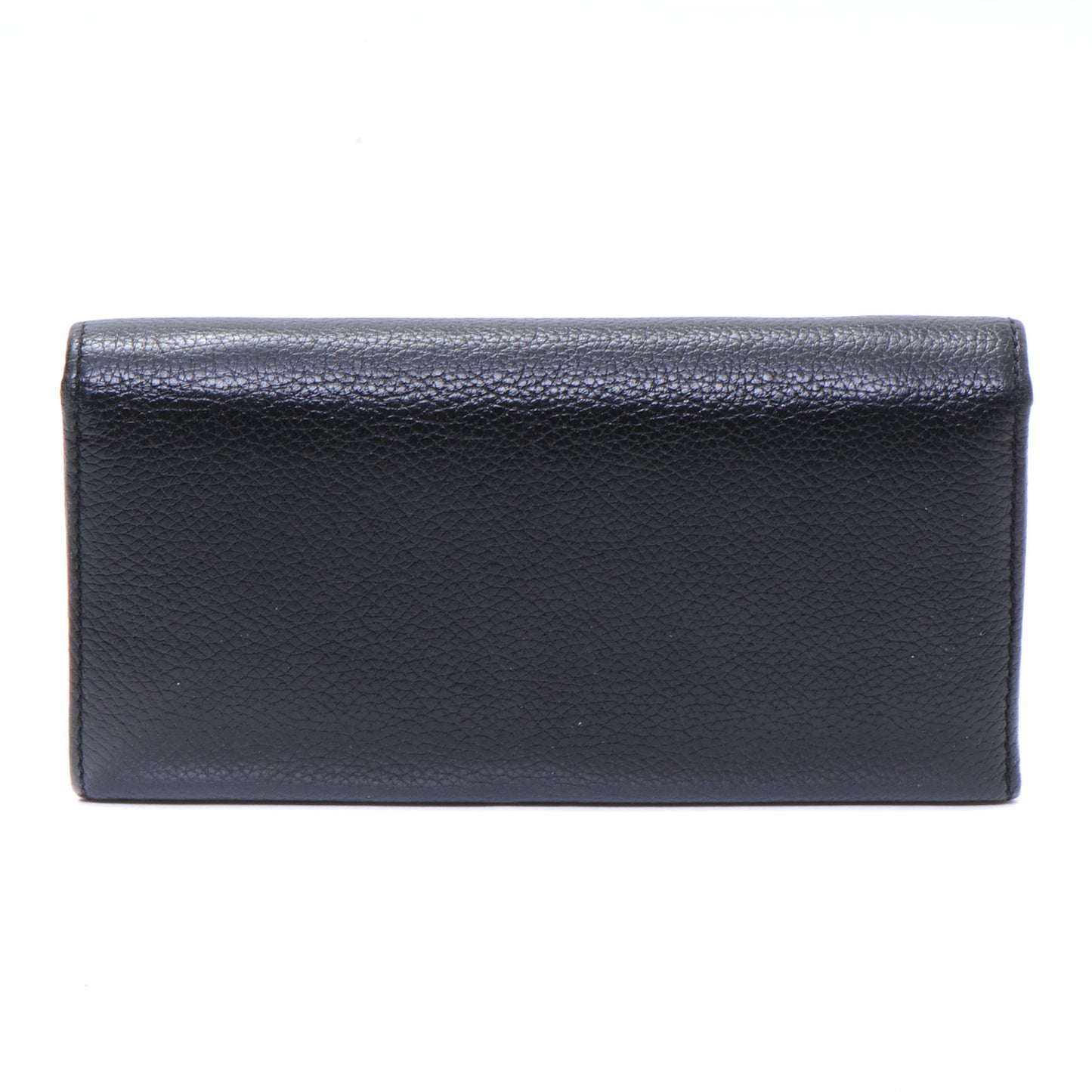 Leather Marcie Continental Flap Wallet Black