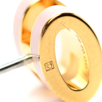 Hermes Gold Lacquered Mini Pop H Earrings Rose Dragee 4 of 5