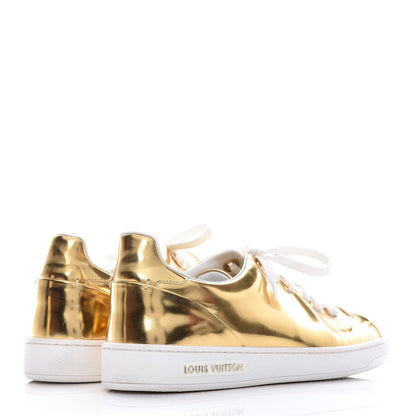 Louis Vuitton Metallic Calfskin Frontrow Sneakers 37.5 Gold 4 of 12