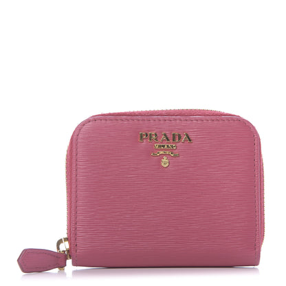 Prada Vitello Move Metal Coin Purse Peonia 1 of 8