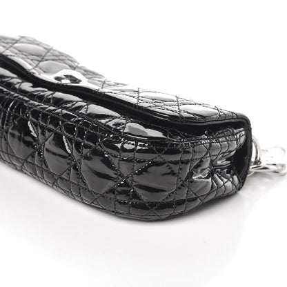 Christian Dior Patent Cannage Rendezvous Shoulder Bag Black 9 of 10