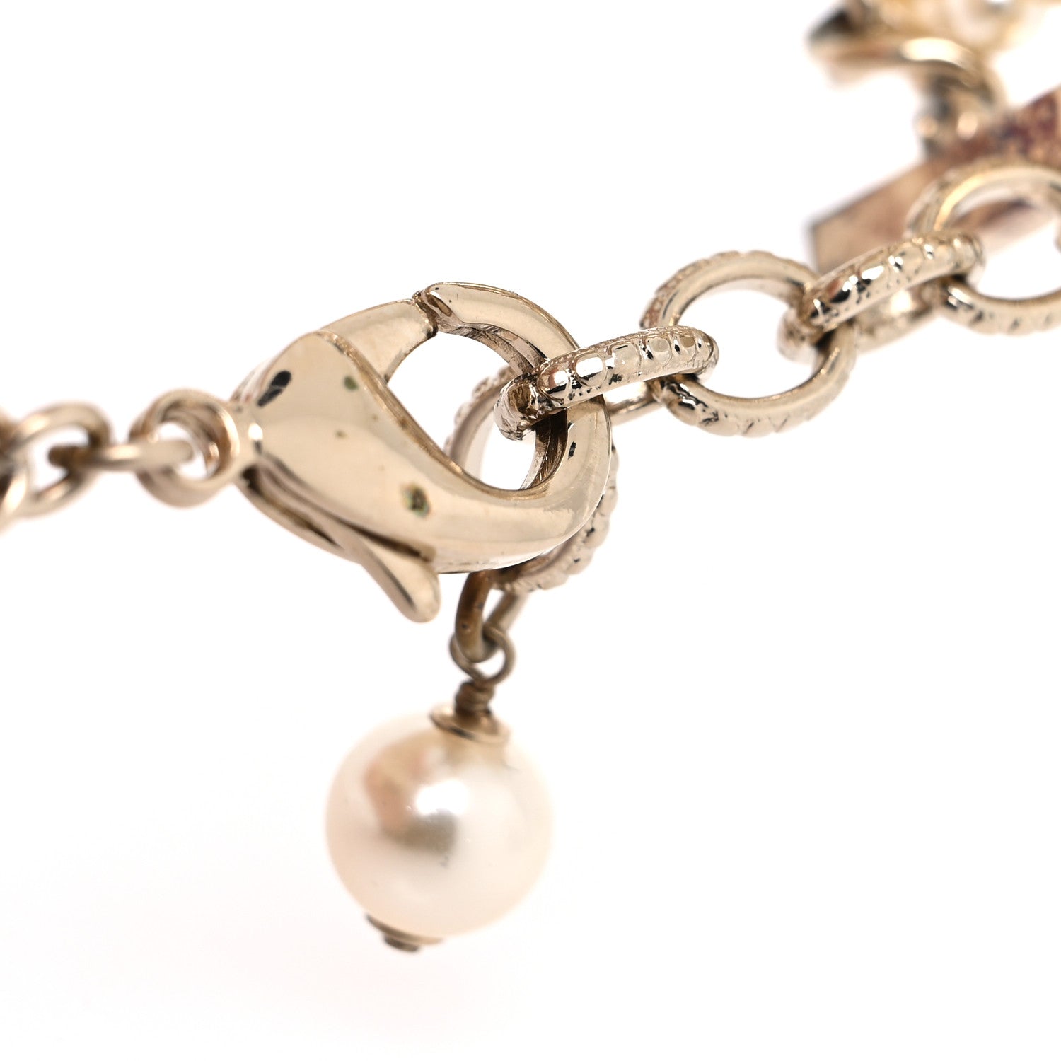 Chanel Crystal Pearl CC Bracelet Gold 4 of 8