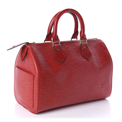 Louis Vuitton Epi Speedy 25 Castillan Red 3 of 10