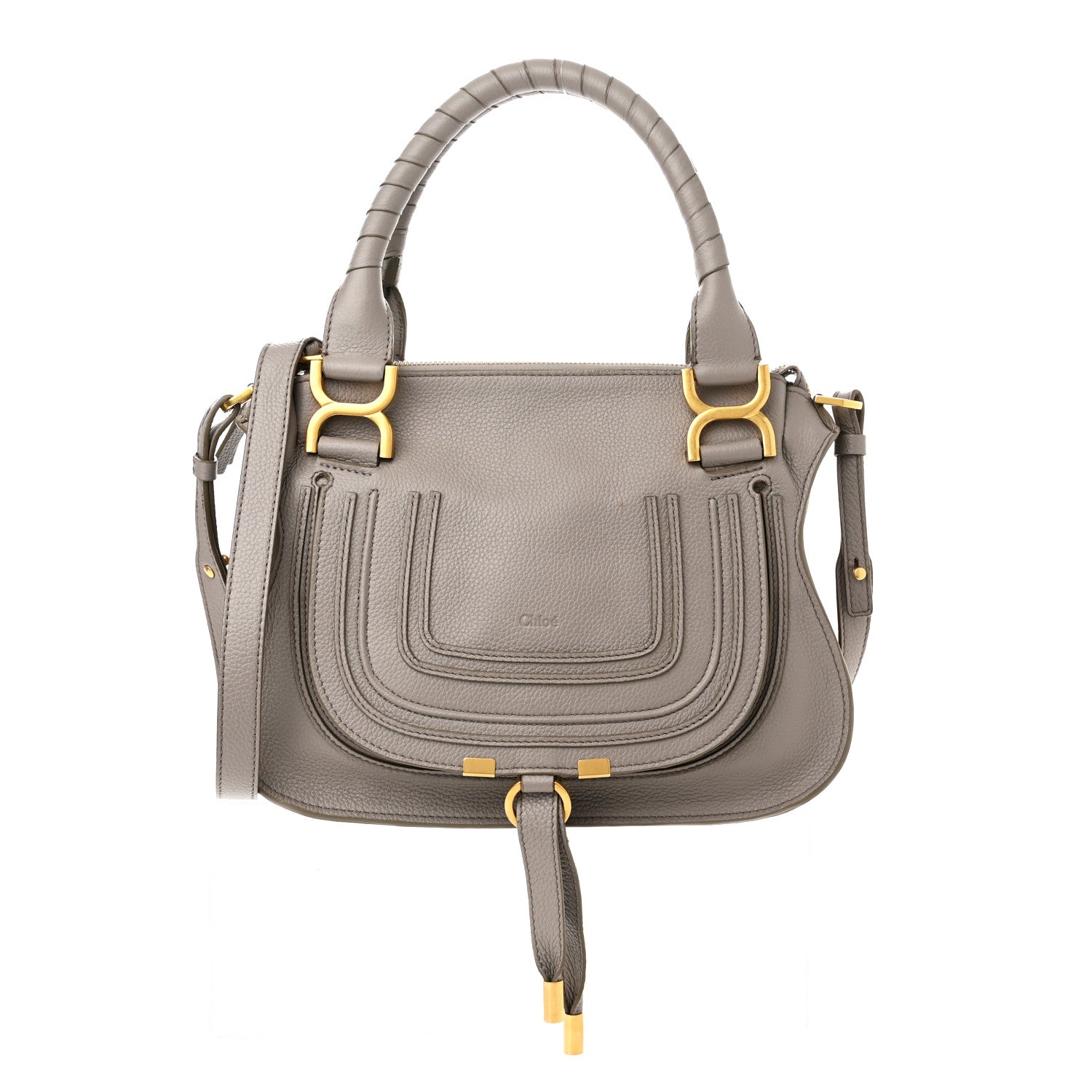 Chloe Calfskin Small Marcie Satchel Cashmere Grey 1 of 10