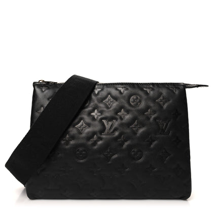 Louis Vuitton Lambskin Embossed Monogram Coussin PM Black 1 of 11