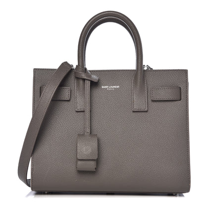 Saint Laurent Grained Calfskin Nano Sac De Jour Fog 1 of 15