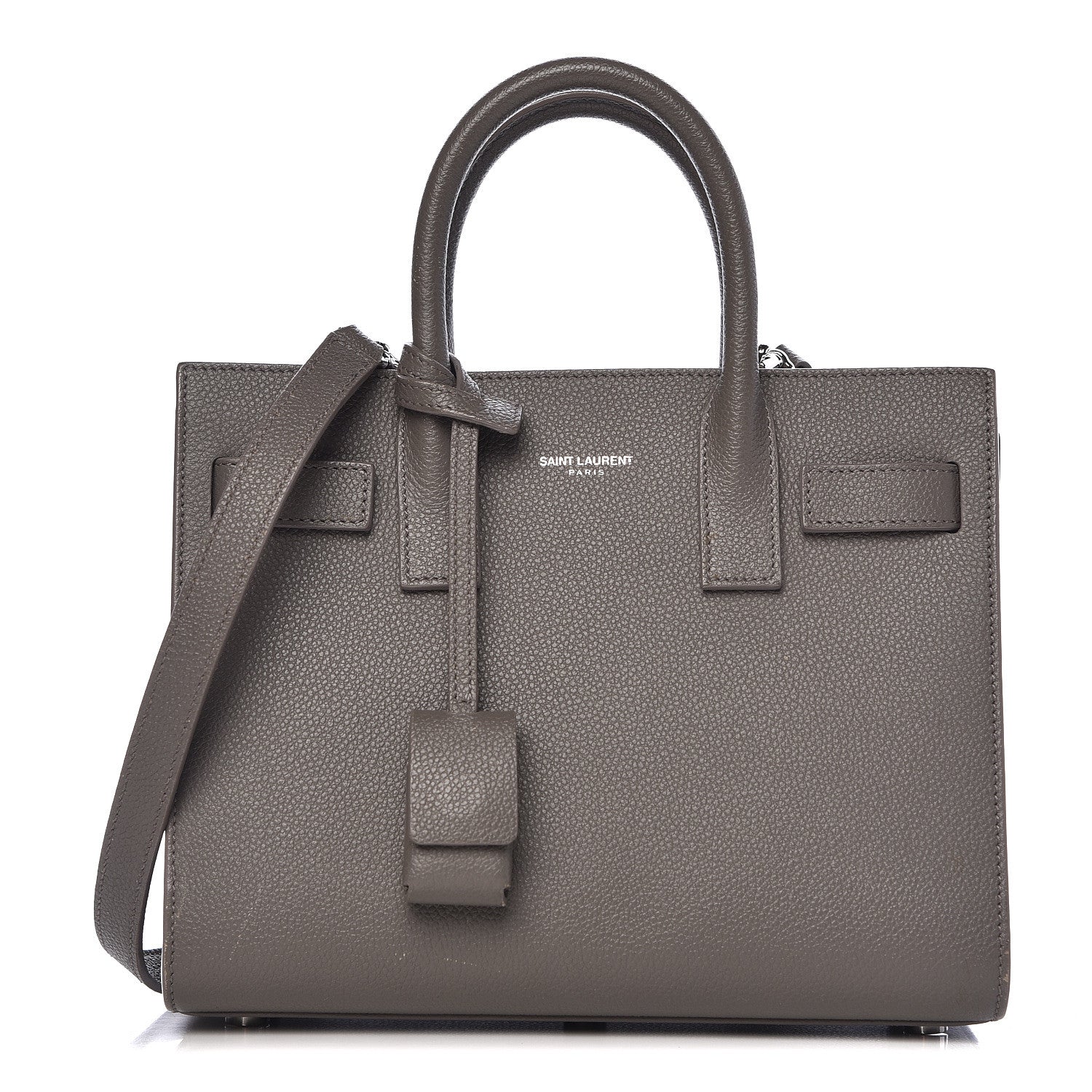 Saint Laurent Grained Calfskin Nano Sac De Jour Fog 1 of 16