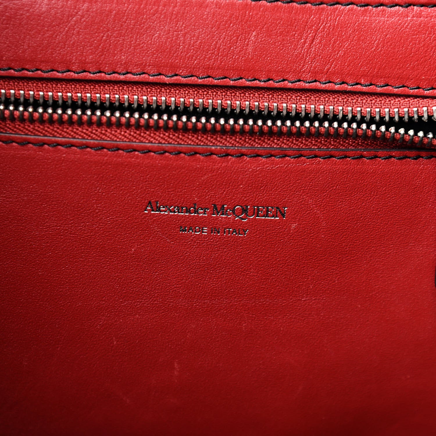 Alexander McQueen Calfskin Suede Butterfly Tote Red Black Beige 6 of 9