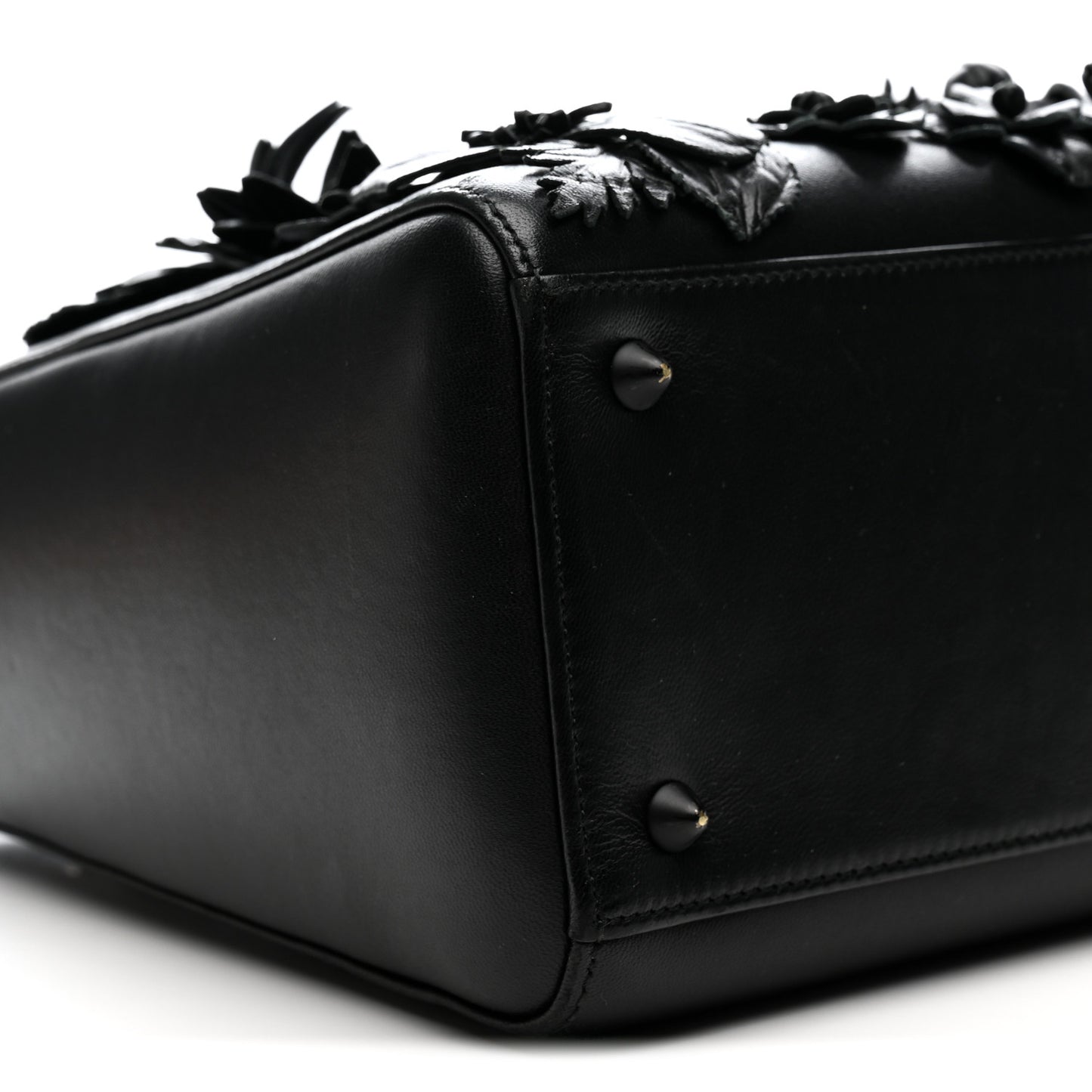 Ultra Matte Calfskin 3D Flower Embellished Medium Lady Dior Black