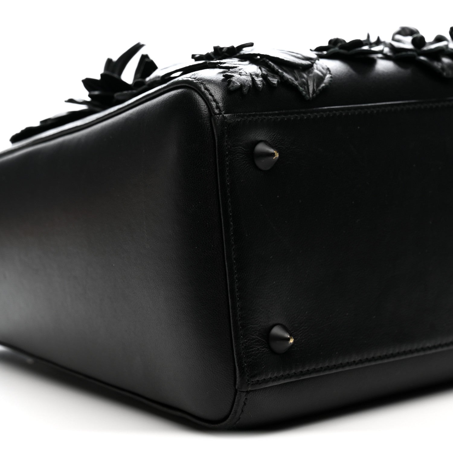 Christian Dior Ultra Matte Calfskin 3D Flower Embellished Medium Lady Dior Black 17 of 31