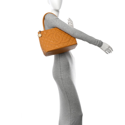 Chanel Caviar Quilted Medallion Tote Yellow 3 of 14