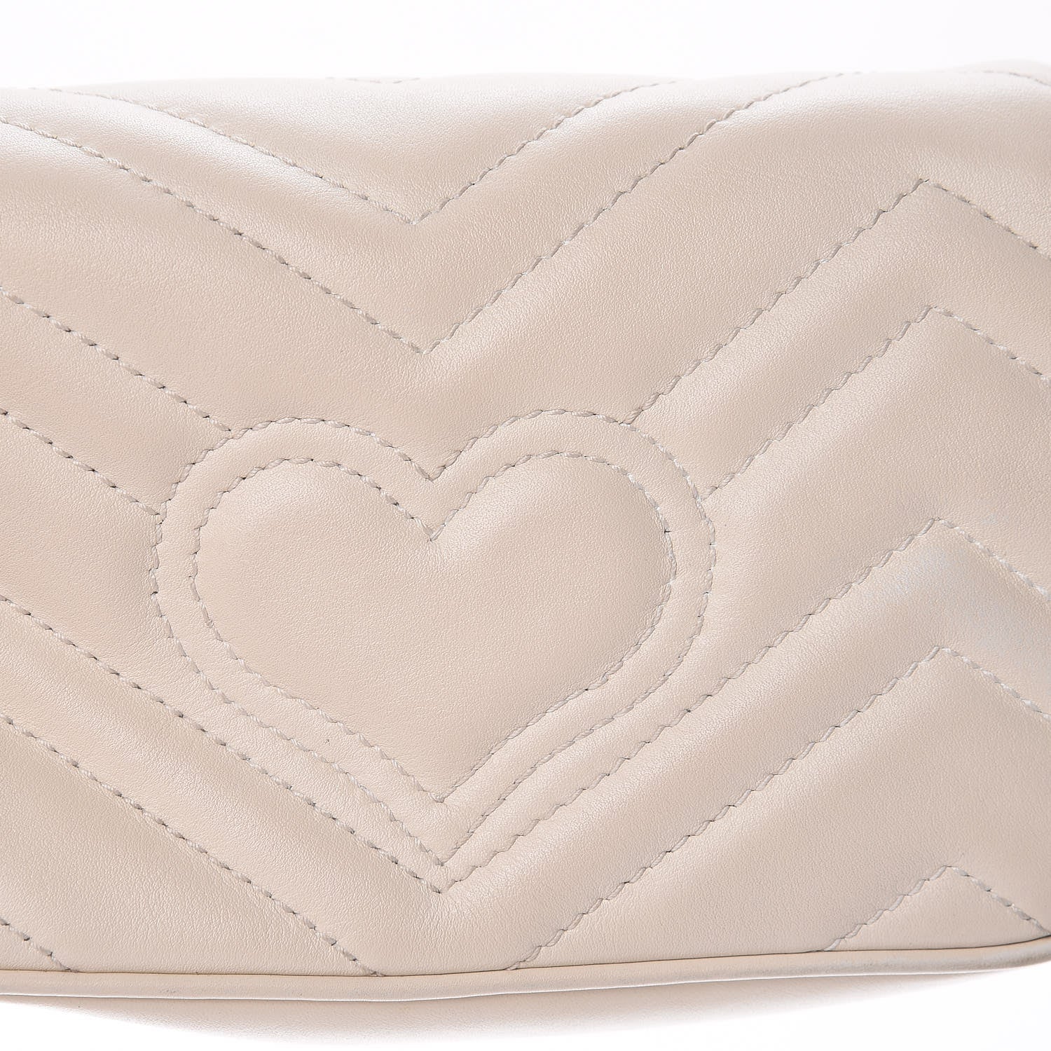 Gucci Calfskin Matelasse Super Mini GG Marmont Shoulder Bag White 10 of 11