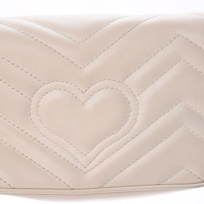 Gucci Calfskin Matelasse Super Mini GG Marmont Shoulder Bag White 10 of 11
