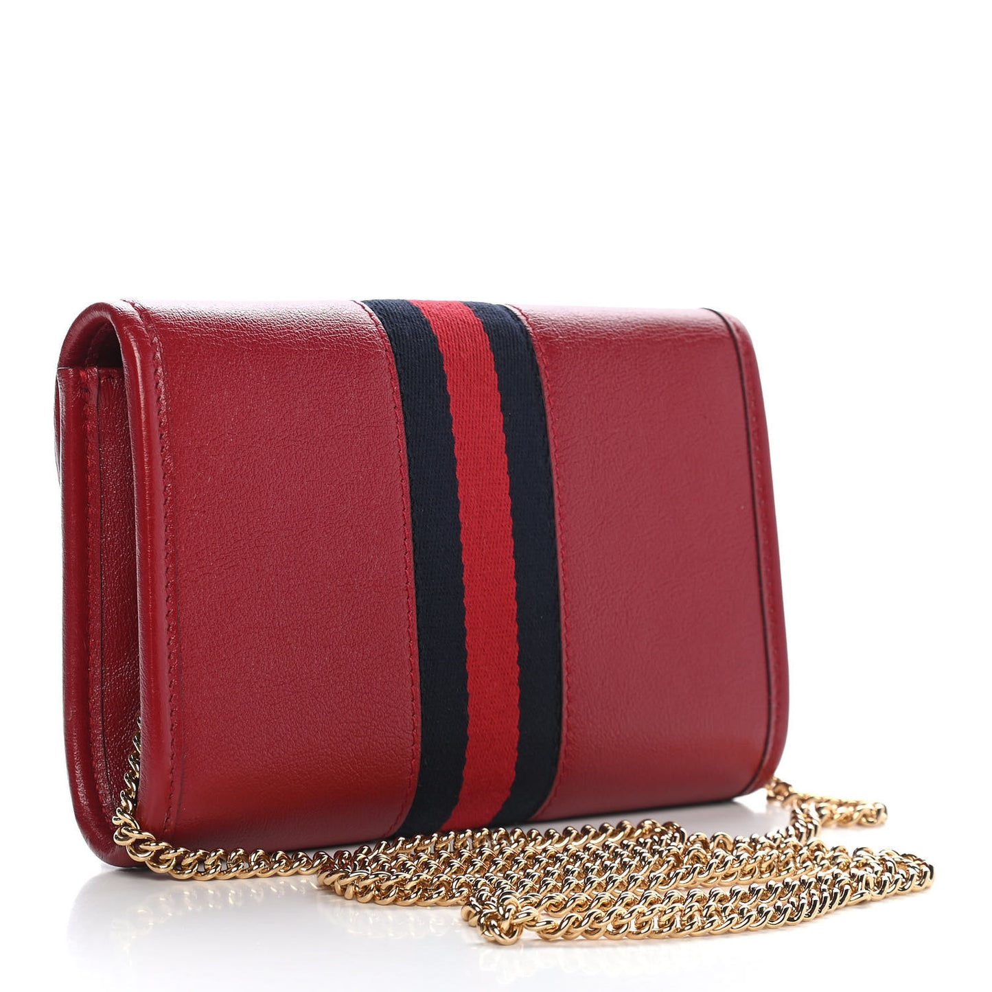 Textured Calfskin Web Mini Rajah Slim Flap Shoulder Bag Romantic Cherry