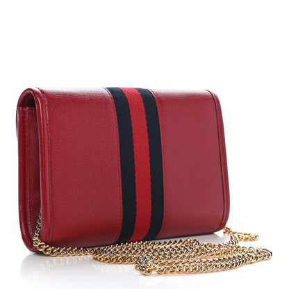 Gucci Textured Calfskin Web Mini Rajah Slim Flap Shoulder Bag Romantic Cherry 3 of 9