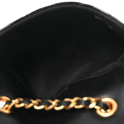 Chanel Patent Enamel Quilted Coco Hearts Clutch With Chain Black 5 of 12