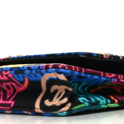 Chanel Fabric Printed Chanel 19 Wallet On Chain WOC Black Multicolor 11 of 14