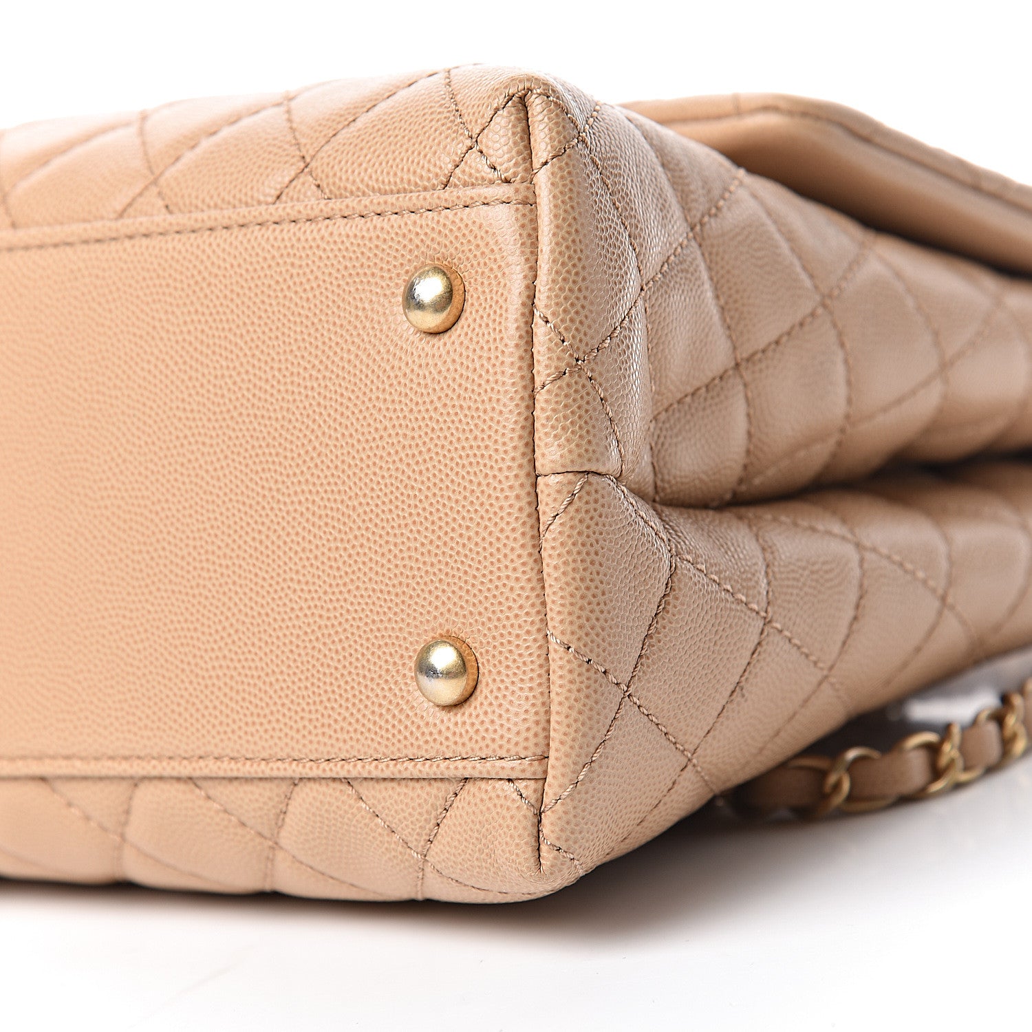 Chanel Caviar Quilted Medium Coco Handle Flap Light Beige 10 of 10