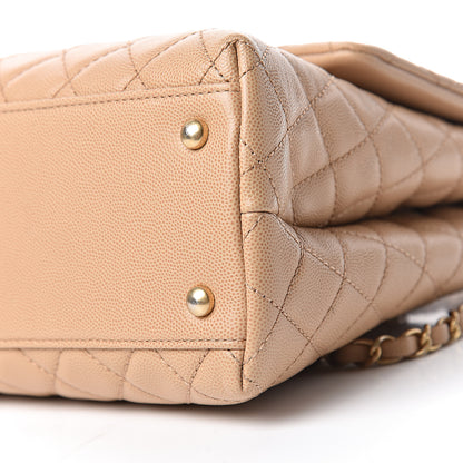 Chanel Caviar Quilted Medium Coco Handle Flap Light Beige 10 of 10