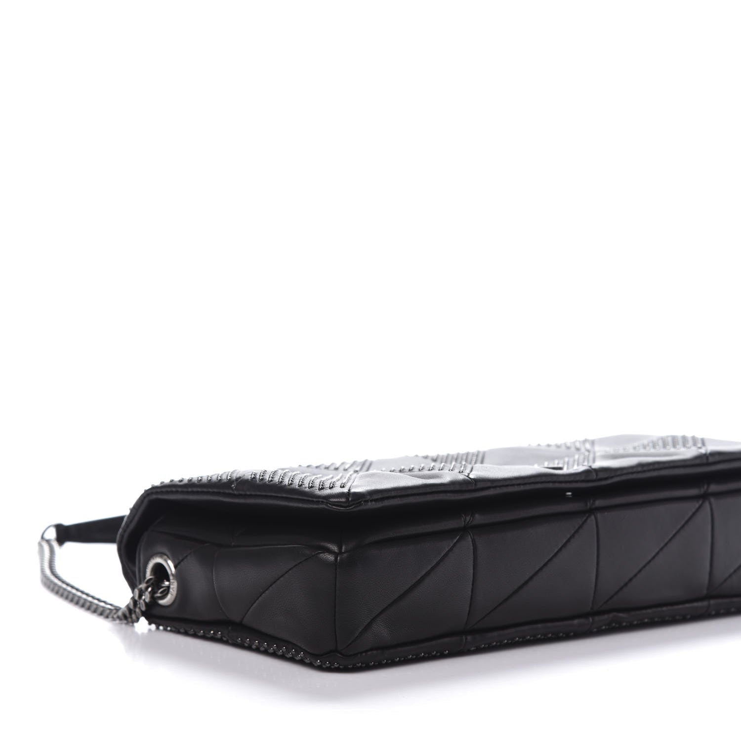 Saint Laurent Lambskin Patchwork Micro Stud Monogram Medium Jamie Baguette Black 6 of 10