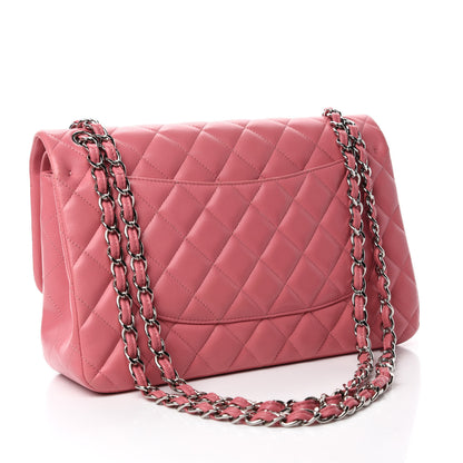 Chanel Lambskin Quilted Jumbo Double Flap Pink 3 of 14