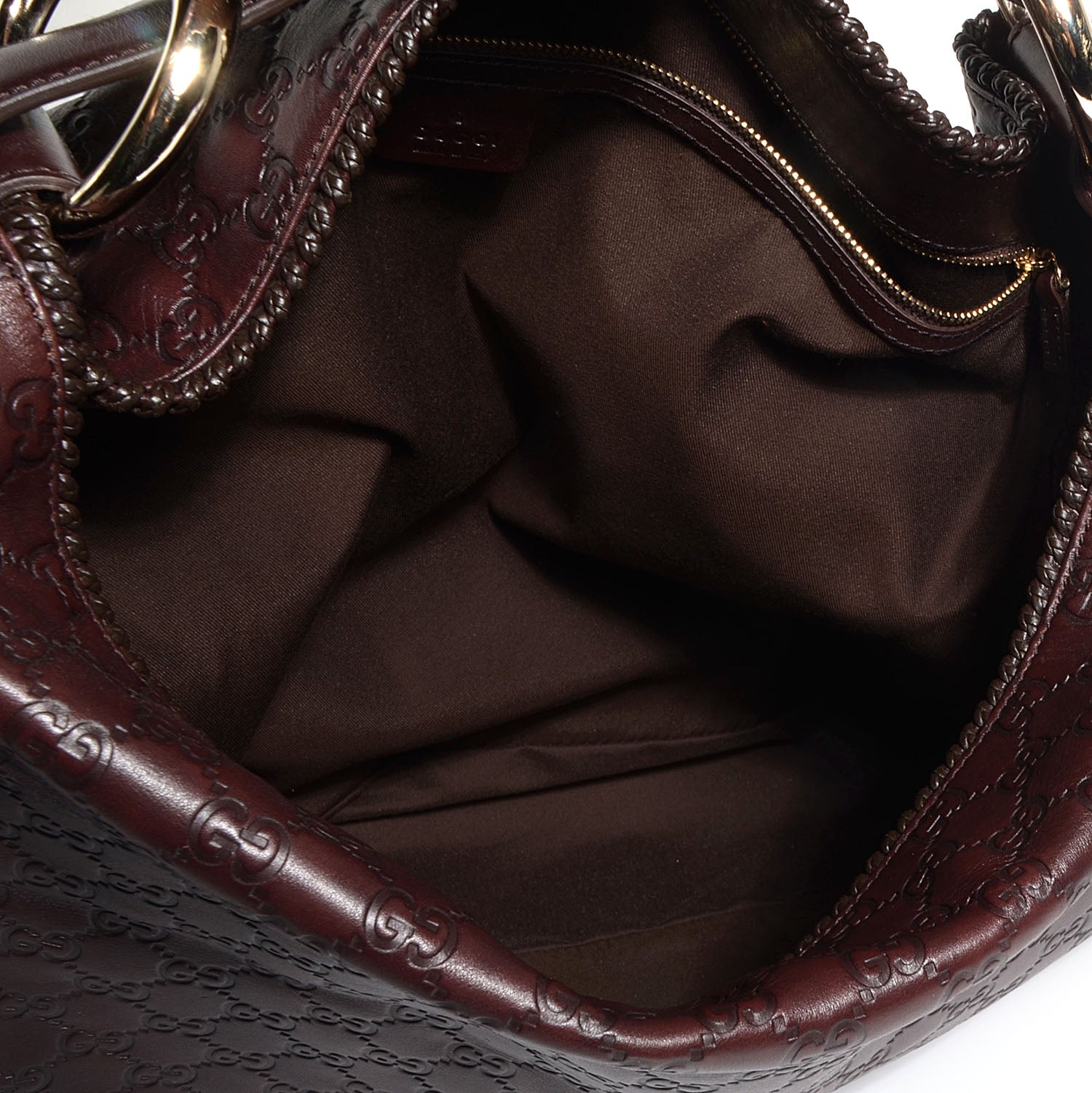 Gucci Guccissima Large Horsebit Chain Hobo Chocolate Brown 5 of 8