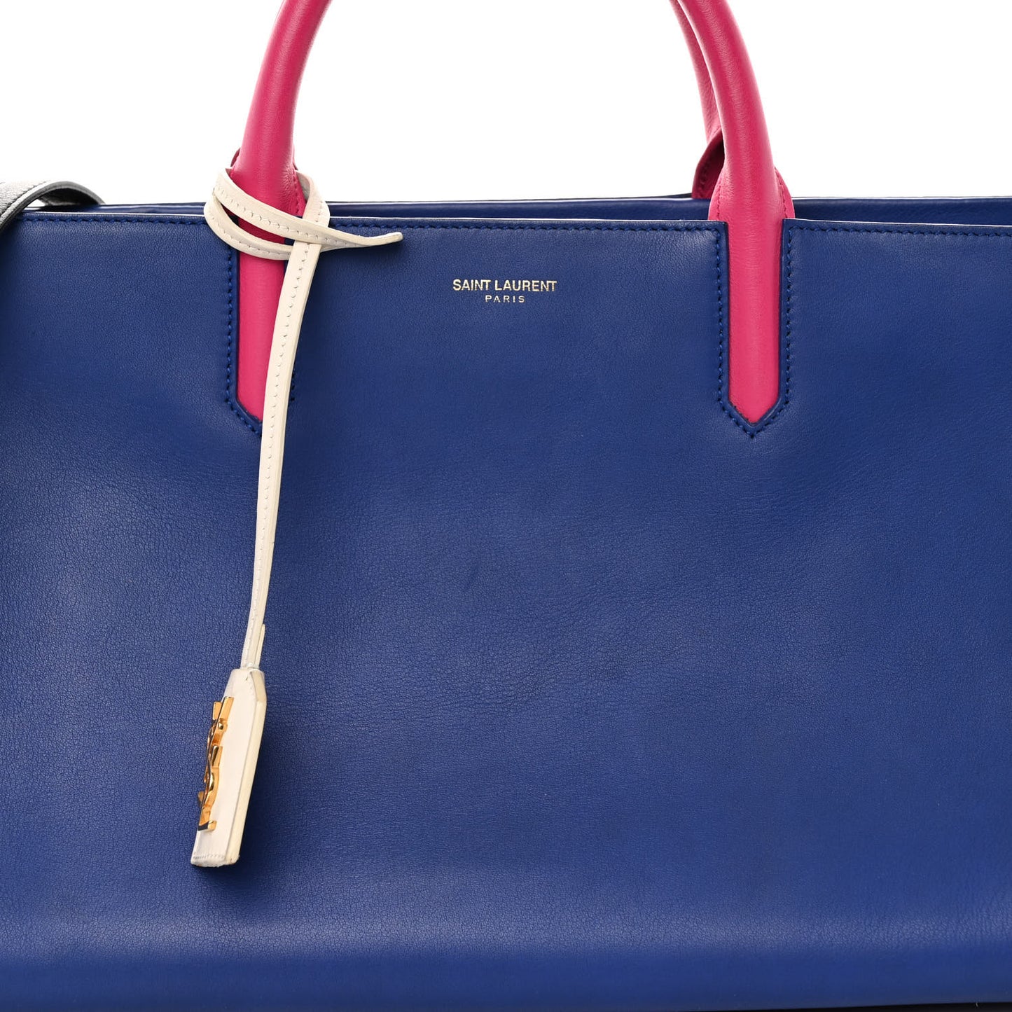 Calfskin Small Cabas Rive Gauche Blue White Pink