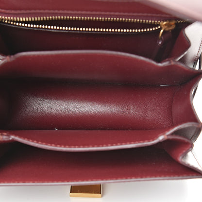 Celine Box Calfskin Small Classic Box Flap Bag Burgundy 4 of 9