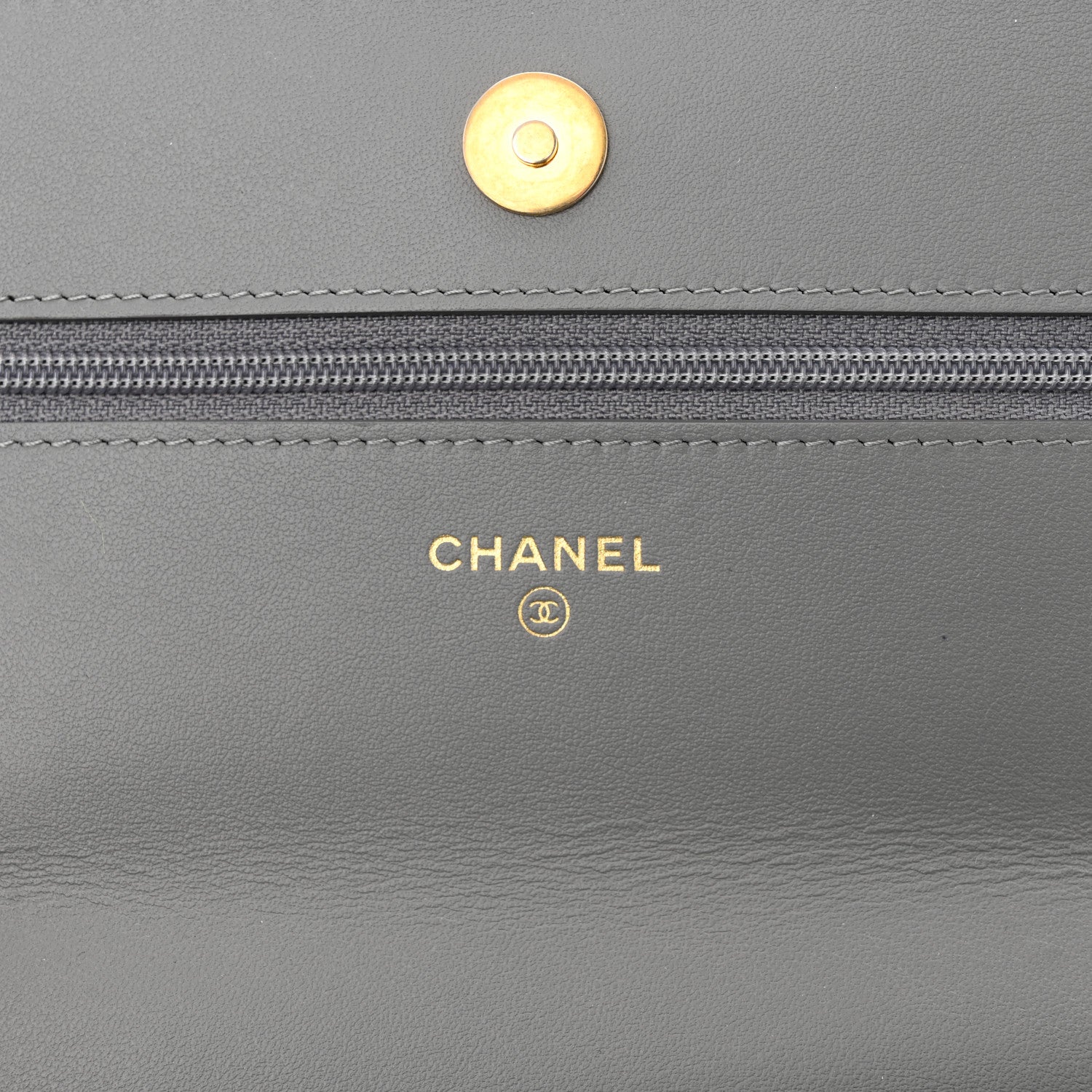 Chanel Lambskin Quilted Chanel 19 Wallet On Chain WOC Grey 6 of 12