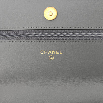 Chanel Lambskin Quilted Chanel 19 Wallet On Chain WOC Grey 6 of 12