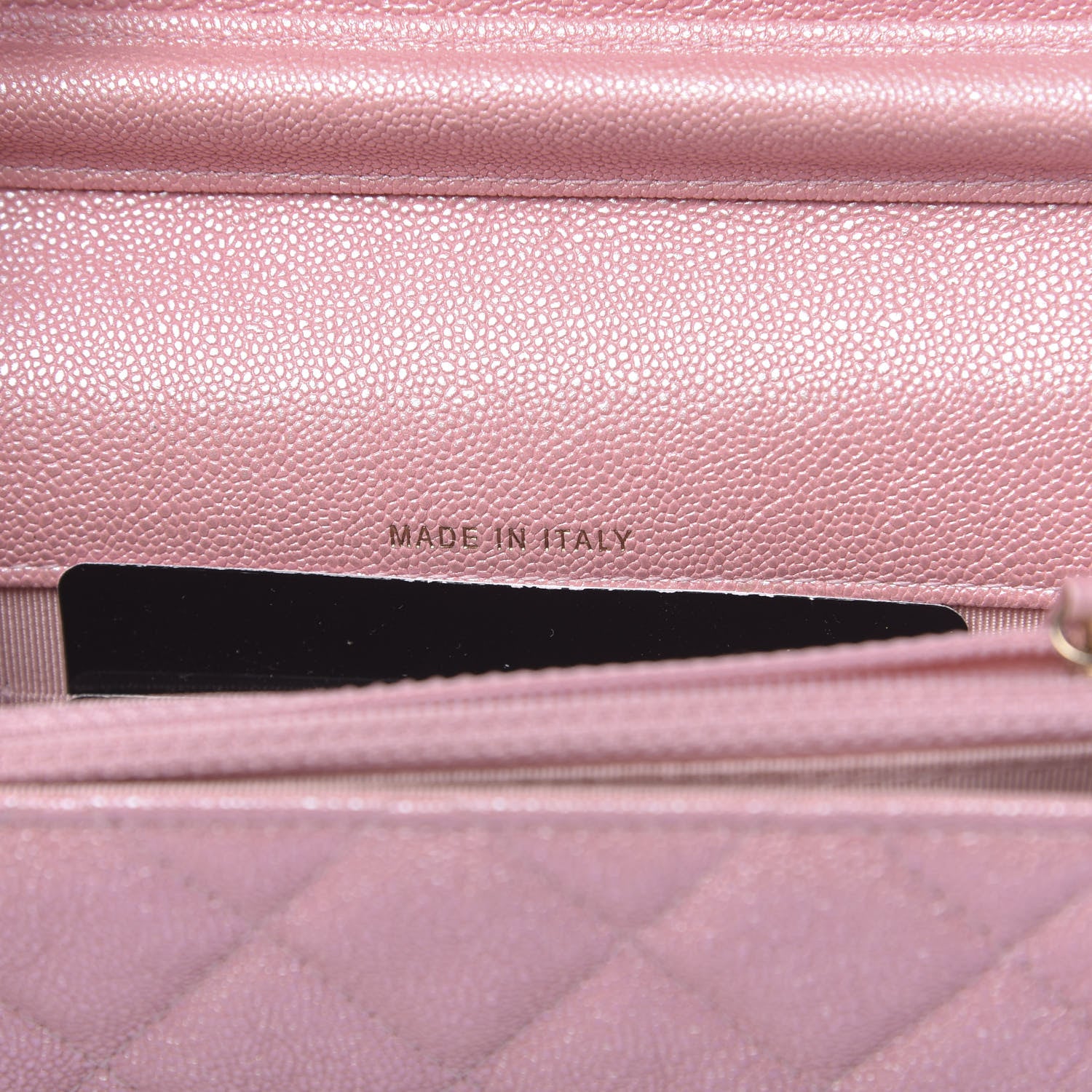 Chanel Iridescent Caviar Quilted Square Wallet On Chain WOC Rose Pink 7 of 12