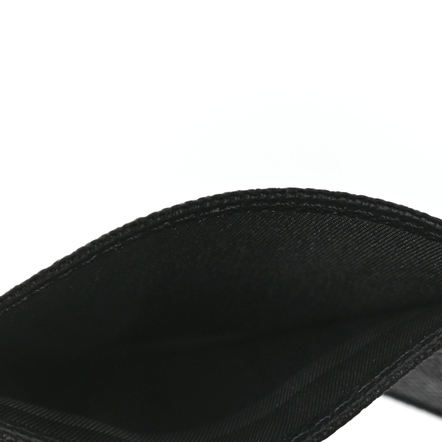 Grainy Calfskin Card Case Black
