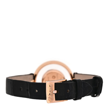 Chopard 18K Rose Gold Alligator 5 Diamond Mother of Pearl 25mm Happy Diamonds Quartz Watch 3 of 5
