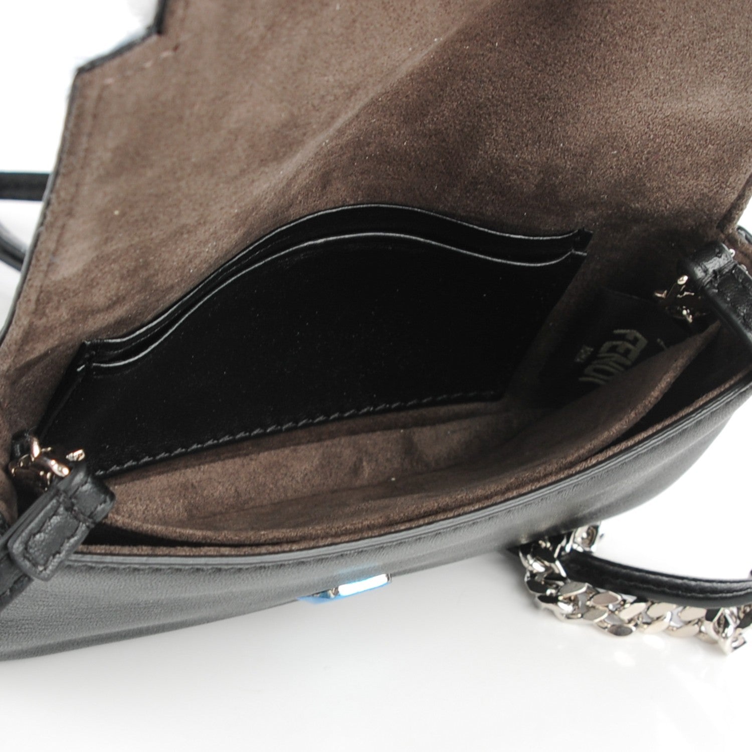 Fendi Nappa Rabbit Fox Fur Micro Buggie Baguette Black 5 of 8