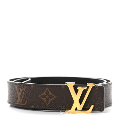 Louis Vuitton Calfskin Monogram 30mm LV Initiales Reversible Belt 85 34 Black 1 of 7