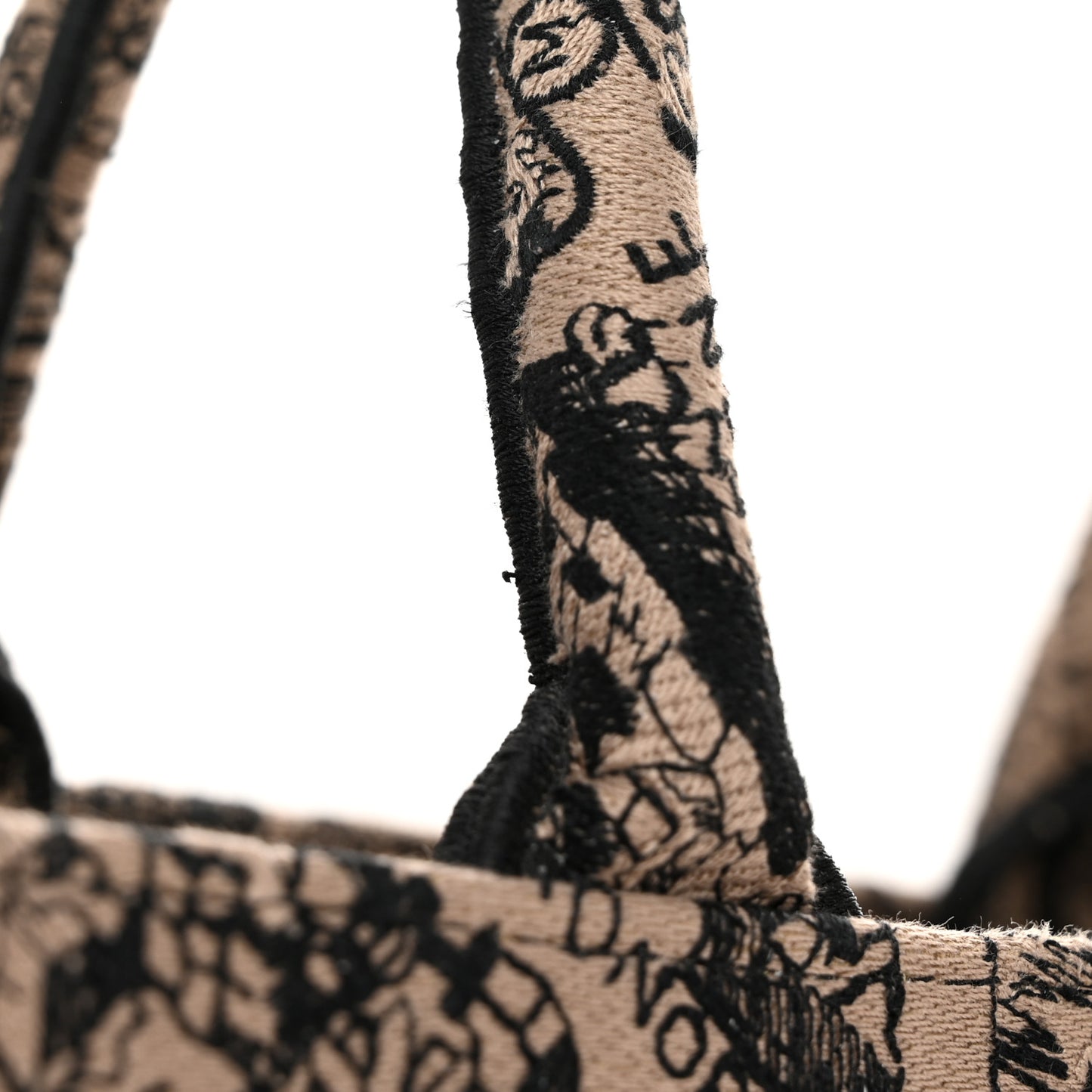 Canvas Embroidered Medium Plan De Paris Book Tote Beige Multi