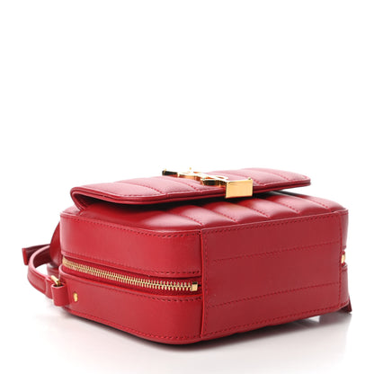 Saint Laurent Lambskin Matelasse Monogram Toy Vicky Camera Bag Red 4 of 10