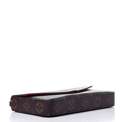 Louis Vuitton Monogram Pochette Felicie Chain Wallet Fuchsia 4 of 12