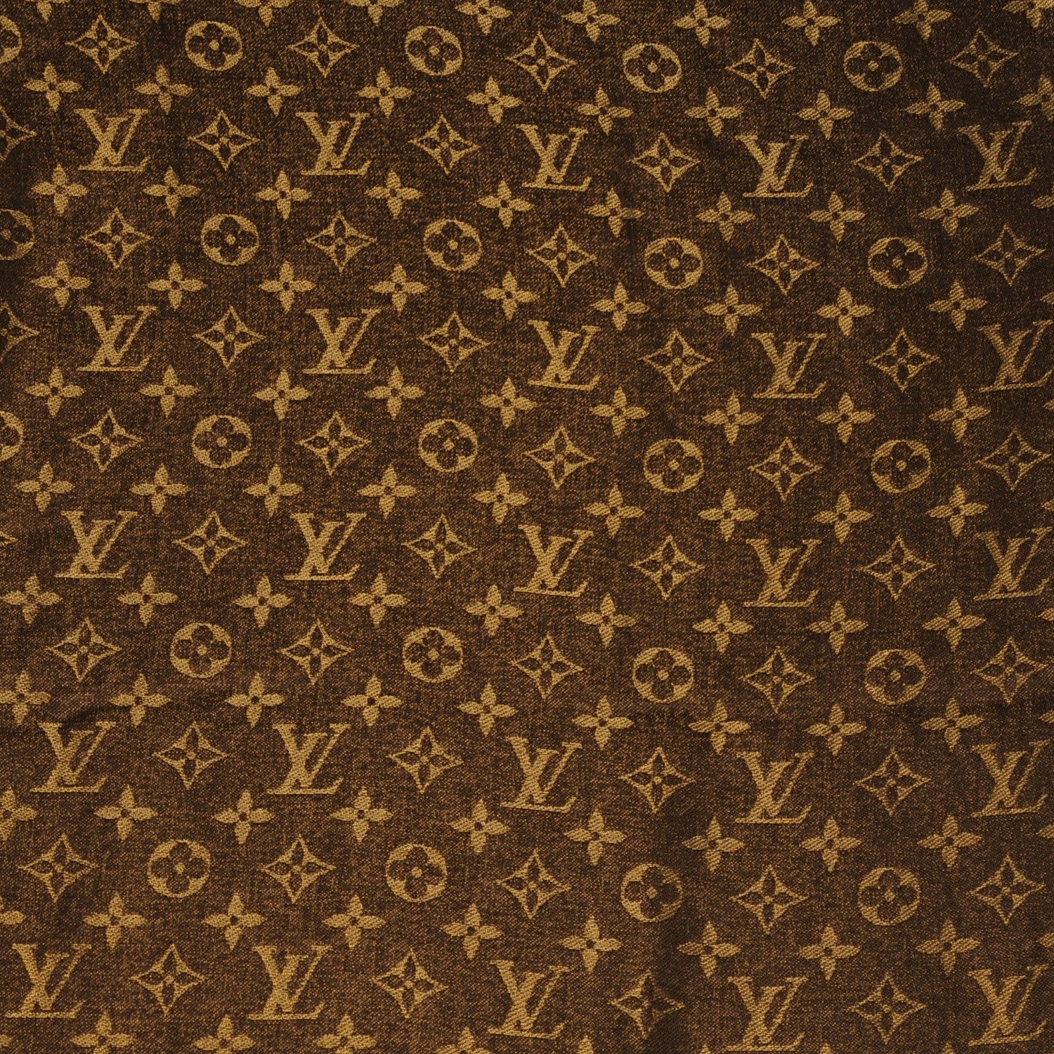 Louis Vuitton Silk Wool Monogram Shine Shawl Brown 3 of 6