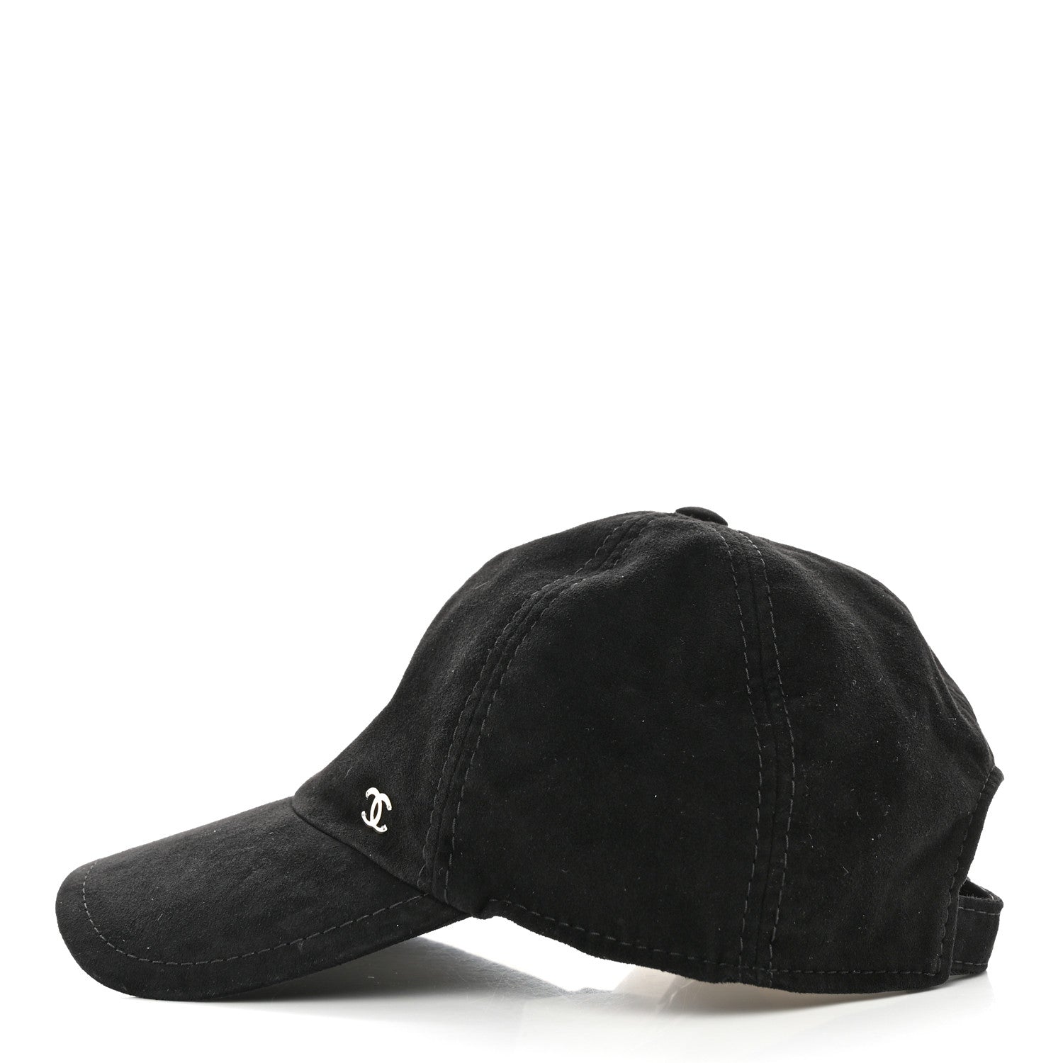 Chanel Suede Goatskin CC Cap Hat Black 3 of 7
