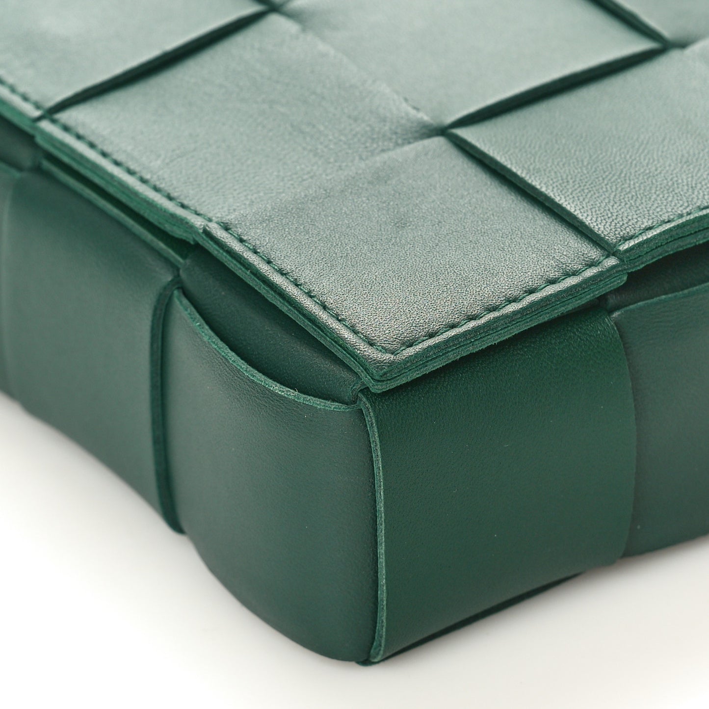 Lambskin Maxi Intrecciato Cassette Crossbody Bag Raintree Green