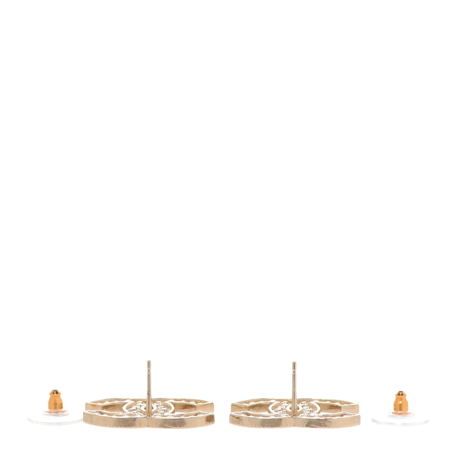 Pearl Crystal Sparkling Pearls CC Earrings Light Gold