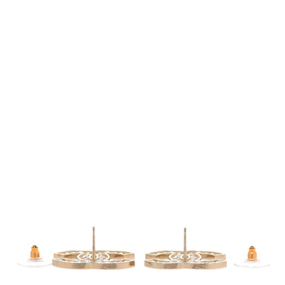Chanel Pearl Crystal Sparkling Pearls CC Earrings Light Gold 3 of 5