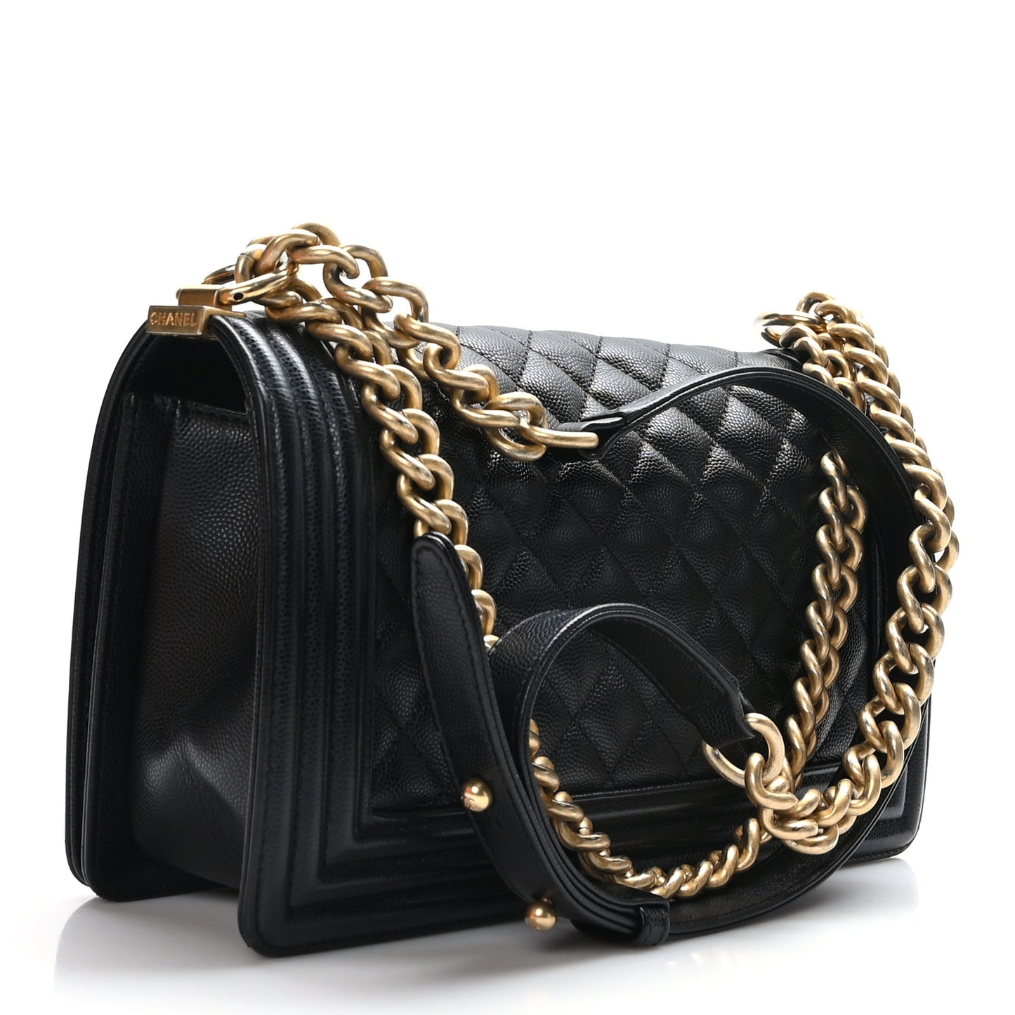 Caviar Quilted Medium Boy Flap Black