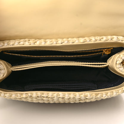 Saint Laurent Raffia Monogram Toy Loulou Chain Satchel Naturale 5 of 8