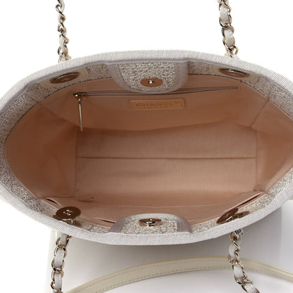 Chanel Lurex Boucle Mini Deauville Tote White 4 of 4