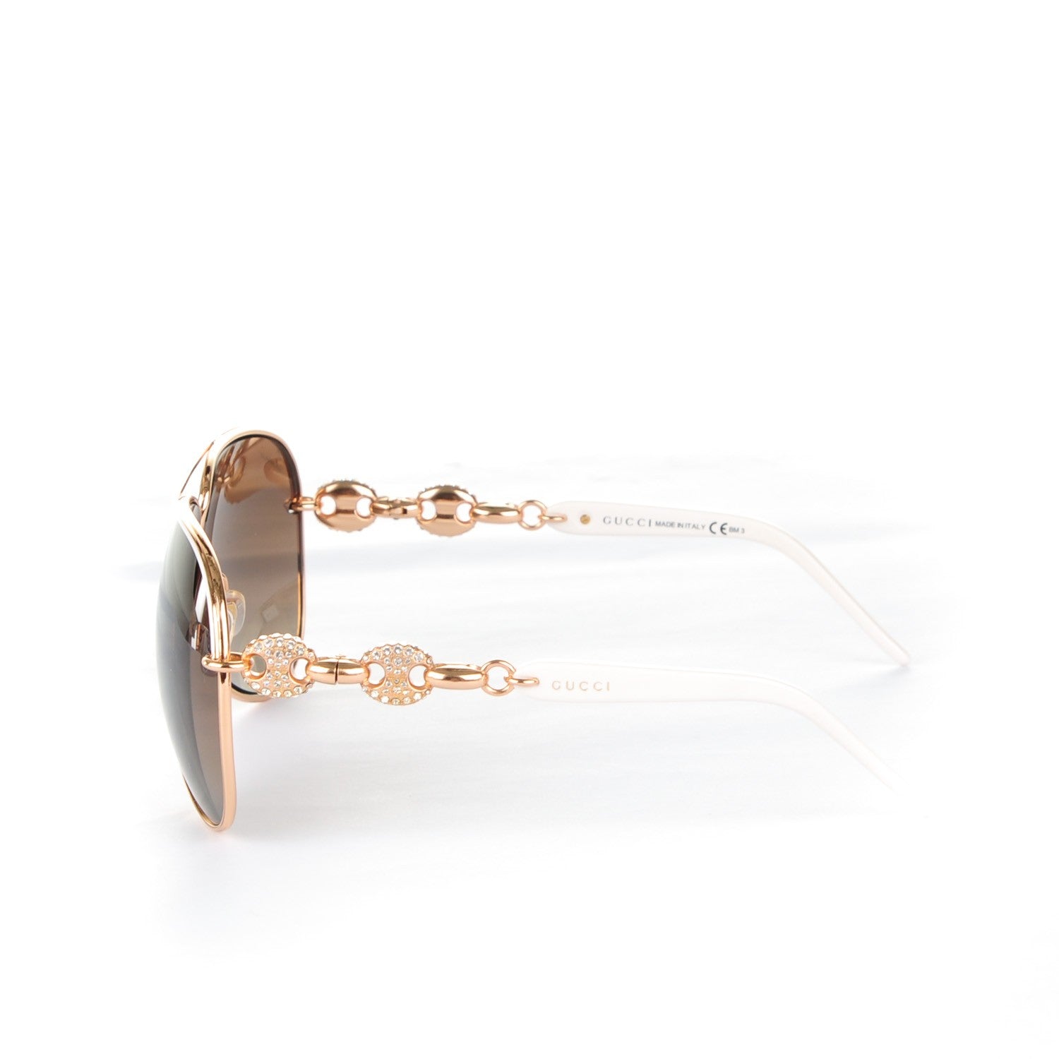 Gucci Crystal Marina Chain Aviator Sunglasses 4230/S White 2 of 5