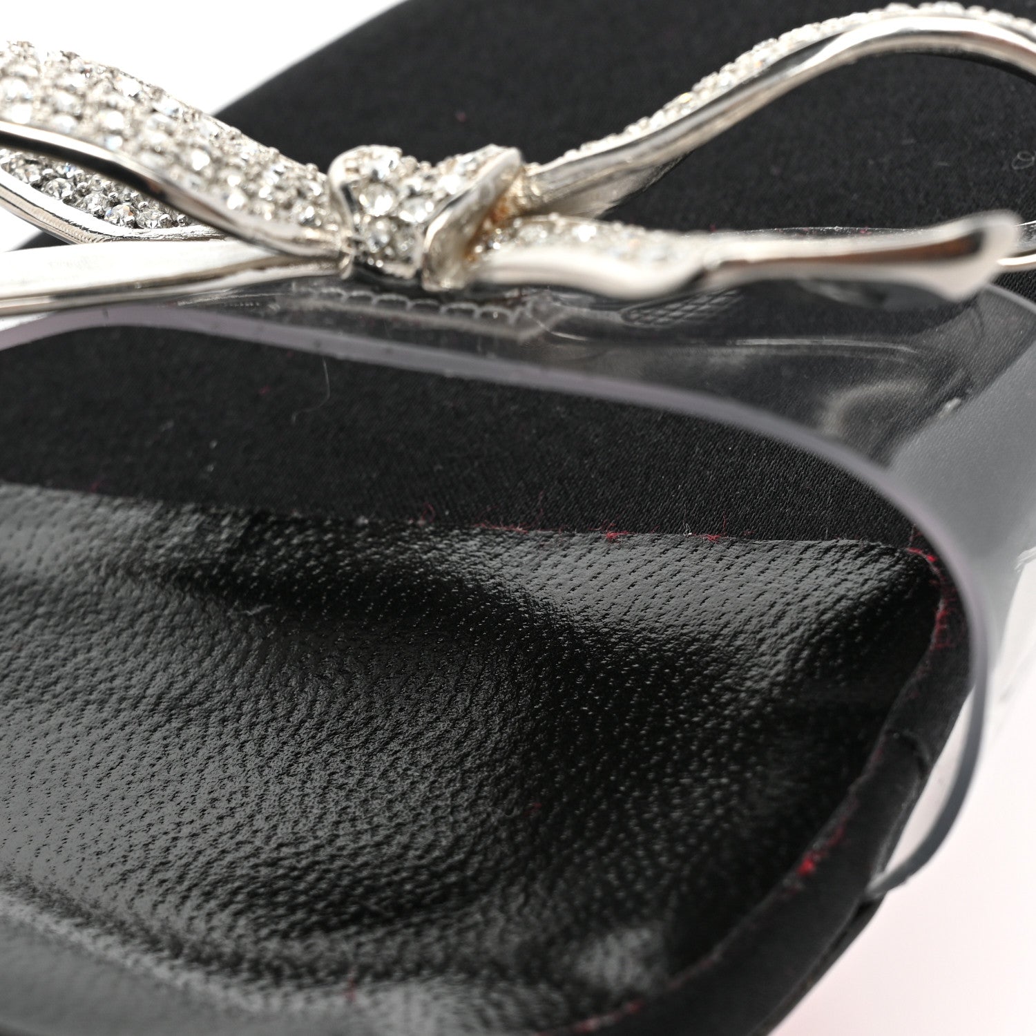 Christian Louboutin Satin Crystal PVC Astrinodo 100 Sandals 37 Black 9 of 10